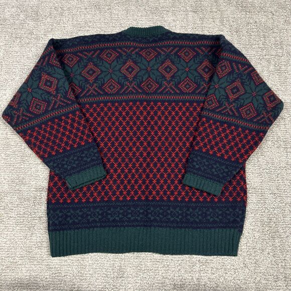 Viking Cardigan Sweater Womens Large Wool Celtic Buttons Geometric Christmas - Picture 5 of 7